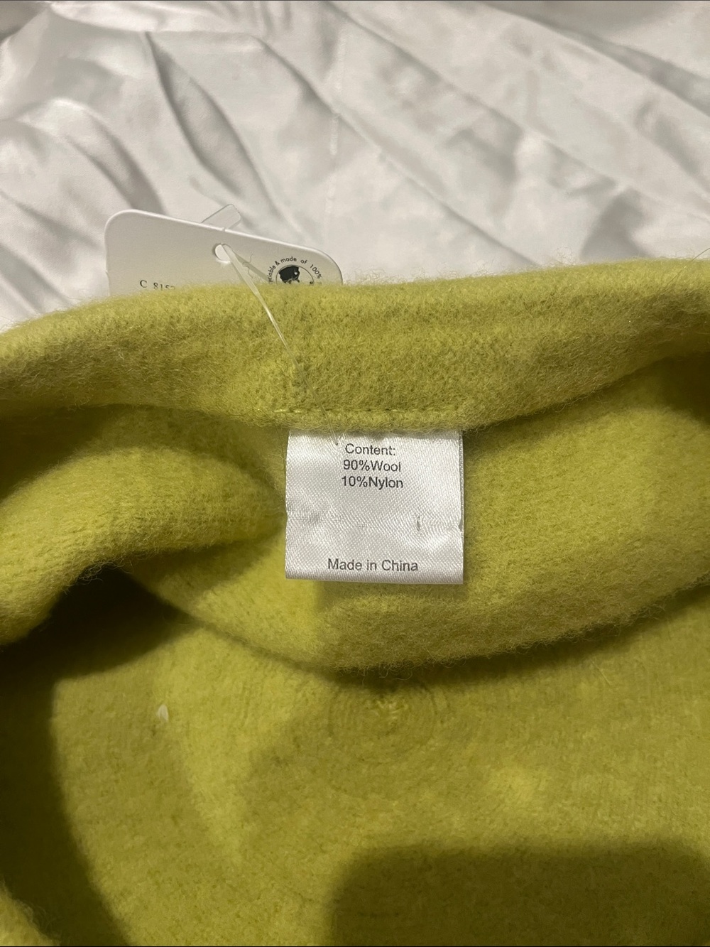 Free People Bright Lime Green Wool Blend Beret